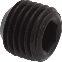 Unbrako - 7/16-20 UNF, 3/8" OAL, Cup Point Set Screw - Grade 8 Alloy Steel, 7/32" Key - USA Tool & Supply
