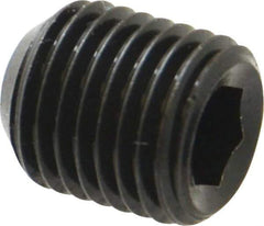 Unbrako - 7/16-20 UNF, 1/2" OAL, Cup Point Set Screw - Grade 8 Alloy Steel, 7/32" Key - USA Tool & Supply