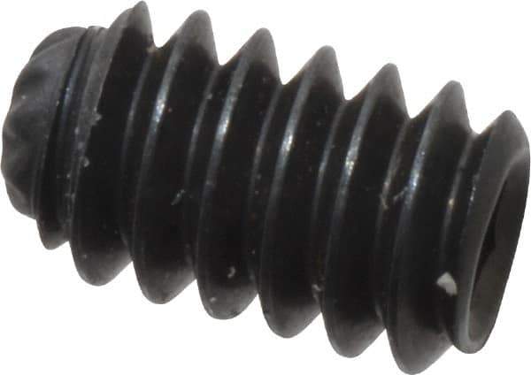 Unbrako - #4-40 UNC, 3/16" OAL, Knurled Cup Point Set Screw - Grade 8 Alloy Steel, 1/2" Key - USA Tool & Supply