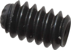 Unbrako - #4-40 UNC, 3/16" OAL, Knurled Cup Point Set Screw - Grade 8 Alloy Steel, 1/2" Key - USA Tool & Supply