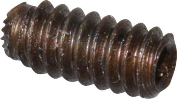 Unbrako - #4-40 UNC, 1/4" OAL, Knurled Cup Point Set Screw - Grade 8 Alloy Steel, 1/2" Key - USA Tool & Supply