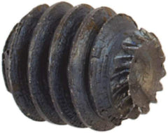 Unbrako - #4-48 UNF, 1/8" OAL, Knurled Cup Point Set Screw - Grade 8 Alloy Steel, 1/2" Key - USA Tool & Supply