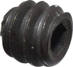 Unbrako - #6-32 UNC, 1/8" OAL, Knurled Cup Point Set Screw - Grade 8 Alloy Steel, 1/16" Key - USA Tool & Supply