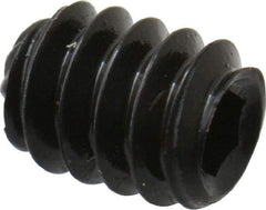 Unbrako - #6-32 UNC, 3/16" OAL, Knurled Cup Point Set Screw - Grade 8 Alloy Steel, 1/16" Key - USA Tool & Supply