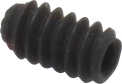 Unbrako - #6-32 UNC, 1/4" OAL, Knurled Cup Point Set Screw - Grade 8 Alloy Steel, 1/16" Key - USA Tool & Supply