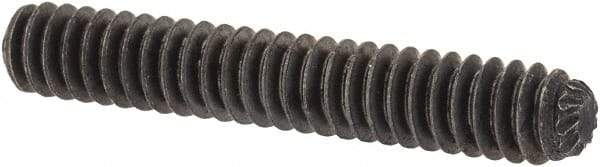 Unbrako - #6-32 UNC, 7/8" OAL, Knurled Cup Point Set Screw - Grade 8 Alloy Steel, 1/16" Key - USA Tool & Supply