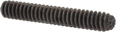 Unbrako - #6-32 UNC, 7/8" OAL, Knurled Cup Point Set Screw - Grade 8 Alloy Steel, 1/16" Key - USA Tool & Supply