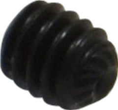Unbrako - #8-32 UNC, 3/16" OAL, Knurled Cup Point Set Screw - Grade 8 Alloy Steel, 5/64" Key - USA Tool & Supply