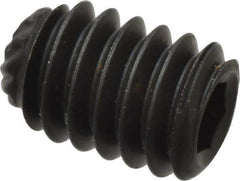 Unbrako - #8-32 UNC, 1/4" OAL, Knurled Cup Point Set Screw - Grade 8 Alloy Steel, 5/64" Key - USA Tool & Supply