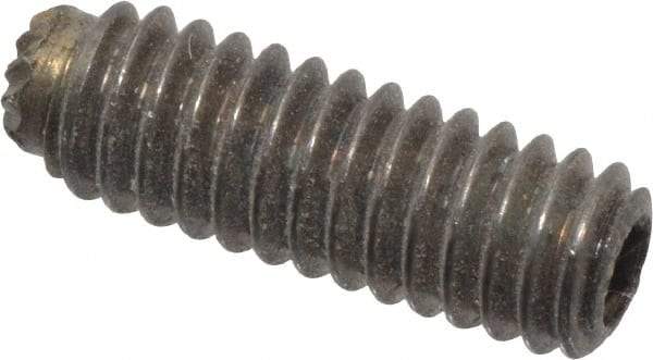 Unbrako - #8-32 UNC, 1/2" OAL, Knurled Cup Point Set Screw - Grade 8 Alloy Steel, 5/64" Key - USA Tool & Supply