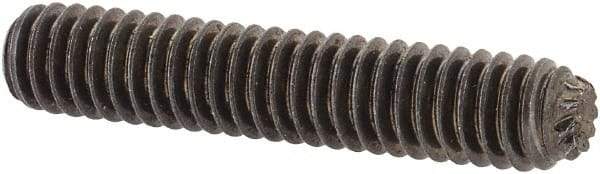 Unbrako - #8-32 UNC, 7/8" OAL, Knurled Cup Point Set Screw - Grade 8 Steel, 5/64" Key - USA Tool & Supply