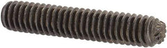 Unbrako - #8-32 UNC, 7/8" OAL, Knurled Cup Point Set Screw - Grade 8 Steel, 5/64" Key - USA Tool & Supply