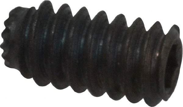 Unbrako - #10-24 UNC, 3/8" OAL, Knurled Cup Point Set Screw - Grade 8 Alloy Steel, 3/32" Key - USA Tool & Supply