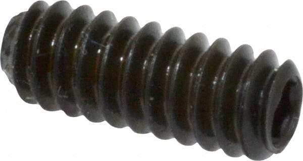 Unbrako - #10-24 UNC, 1/2" OAL, Knurled Cup Point Set Screw - Grade 8 Alloy Steel, 3/32" Key - USA Tool & Supply
