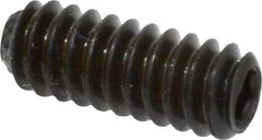Unbrako - #10-24 UNC, 1/2" OAL, Knurled Cup Point Set Screw - Grade 8 Alloy Steel, 3/32" Key - USA Tool & Supply