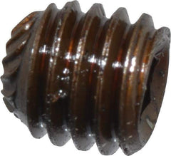 Unbrako - #10-32 UNF, 3/16" OAL, Knurled Cup Point Set Screw - Grade 8 Alloy Steel, 3/32" Key - USA Tool & Supply
