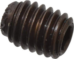 Unbrako - #10-32 UNF, 1/4" OAL, Knurled Cup Point Set Screw - Grade 8 Alloy Steel, 3/32" Key - USA Tool & Supply