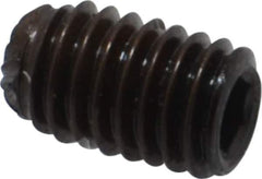 Unbrako - #10-32 UNF, 5/16" OAL, Knurled Cup Point Set Screw - Grade 8 Alloy Steel, 3/32" Key - USA Tool & Supply