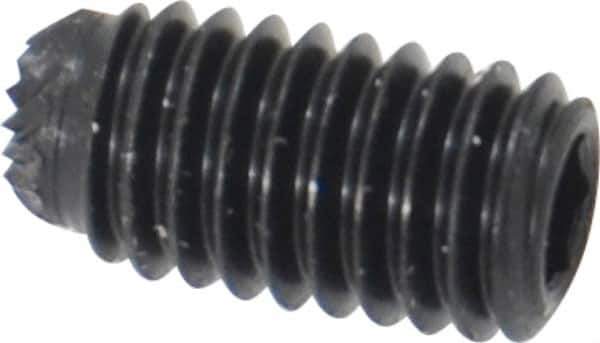 Unbrako - #10-32 UNF, 3/8" OAL, Knurled Cup Point Set Screw - Grade 8 Alloy Steel, 3/32" Key - USA Tool & Supply