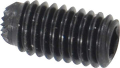 Unbrako - #10-32 UNF, 3/8" OAL, Knurled Cup Point Set Screw - Grade 8 Alloy Steel, 3/32" Key - USA Tool & Supply