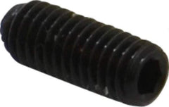 Unbrako - #10-32 UNF, 1/2" OAL, Knurled Cup Point Set Screw - Grade 8 Alloy Steel, 3/32" Key - USA Tool & Supply