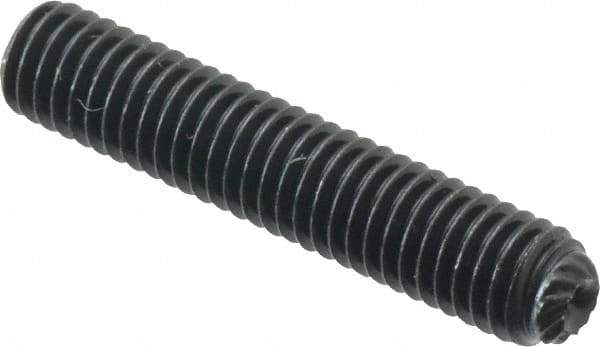 Unbrako - #10-32 UNF, 1" OAL, Knurled Cup Point Set Screw - Grade 8 Alloy Steel, 3/32" Key - USA Tool & Supply