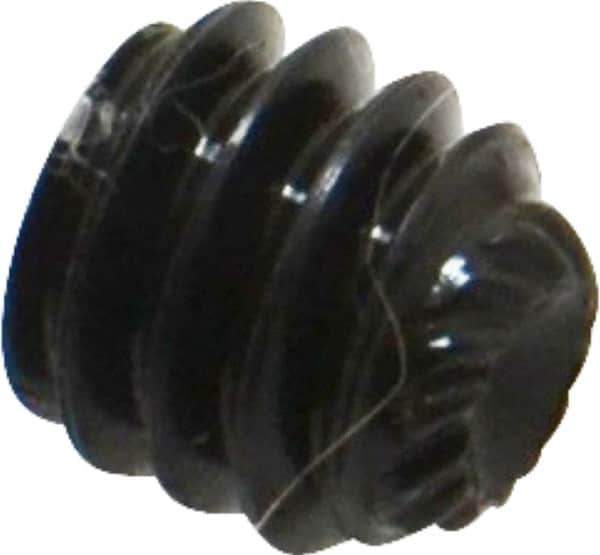 Unbrako - 1/4-20 UNC, 1/4" OAL, Knurled Cup Point Set Screw - Grade 8 Alloy Steel, 1/8" Key - USA Tool & Supply