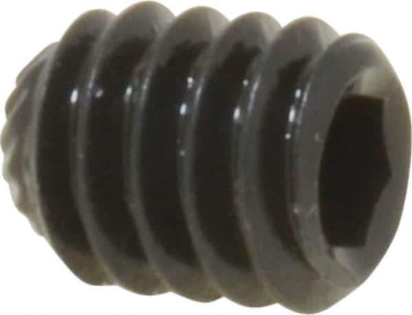 Unbrako - 1/4-20 UNC, 5/16" OAL, Knurled Cup Point Set Screw - Grade 8 Alloy Steel, 1/8" Key - USA Tool & Supply