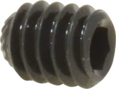 Unbrako - 1/4-20 UNC, 5/16" OAL, Knurled Cup Point Set Screw - Grade 8 Alloy Steel, 1/8" Key - USA Tool & Supply
