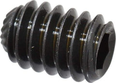 Unbrako - 1/4-20 UNC, 3/8" OAL, Knurled Cup Point Set Screw - Grade 8 Alloy Steel, 1/8" Key - USA Tool & Supply