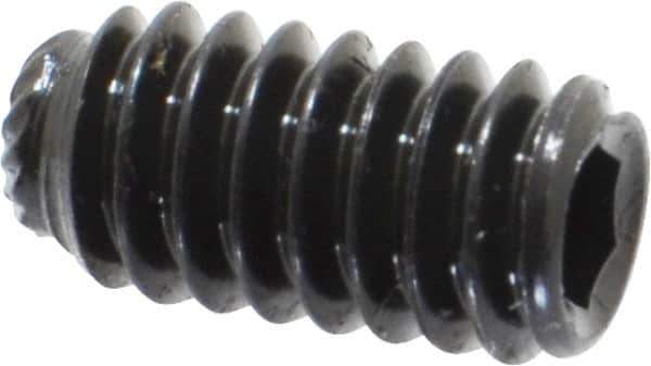 Unbrako - 1/4-20 UNC, 1/2" OAL, Knurled Cup Point Set Screw - Grade 8 Alloy Steel, 1/8" Key - USA Tool & Supply