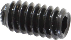 Unbrako - 1/4-20 UNC, 1/2" OAL, Knurled Cup Point Set Screw - Grade 8 Alloy Steel, 1/8" Key - USA Tool & Supply