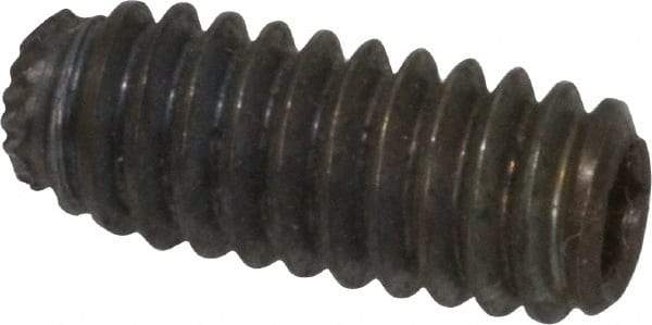 Unbrako - 1/4-20 UNC, 5/8" OAL, Knurled Cup Point Set Screw - Grade 8 Alloy Steel, 1/8" Key - USA Tool & Supply