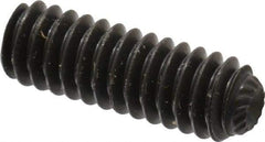 Unbrako - 1/4-20 UNC, 3/4" OAL, Knurled Cup Point Set Screw - Grade 8 Alloy Steel, 1/8" Key - USA Tool & Supply