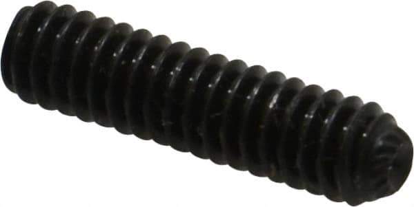 Unbrako - 1/4-20 UNC, 1" OAL, Knurled Cup Point Set Screw - Grade 8 Alloy Steel, 1/8" Key - USA Tool & Supply