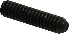 Unbrako - 1/4-20 UNC, 1" OAL, Knurled Cup Point Set Screw - Grade 8 Alloy Steel, 1/8" Key - USA Tool & Supply