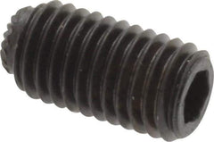 Unbrako - 1/4-28 UNF, 1/2" OAL, Knurled Cup Point Set Screw - Grade 8 Alloy Steel, 1/8" Key - USA Tool & Supply