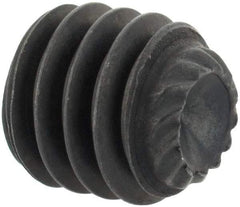 Unbrako - 5/16-18 UNC, 5/16" OAL, Knurled Cup Point Set Screw - Grade 8 Alloy Steel, 5/32" Key - USA Tool & Supply