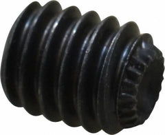Unbrako - 5/16-18 UNC, 3/8" OAL, Knurled Cup Point Set Screw - Grade 8 Alloy Steel, 5/32" Key - USA Tool & Supply