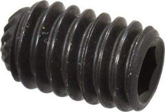 Unbrako - 5/16-18 UNC, 1/2" OAL, Knurled Cup Point Set Screw - Grade 8 Alloy Steel, 5/32" Key - USA Tool & Supply