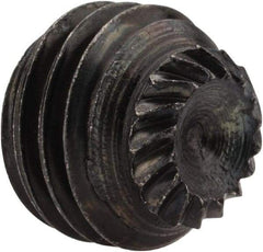 Unbrako - 5/16-24 UNF, 1/4" OAL, Knurled Cup Point Set Screw - Grade 8 Alloy Steel, 5/32" Key - USA Tool & Supply
