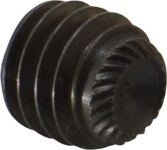 Unbrako - 3/8-16 UNC, 3/8" OAL, Knurled Cup Point Set Screw - Grade 8 Alloy Steel, 3/16" Key - USA Tool & Supply