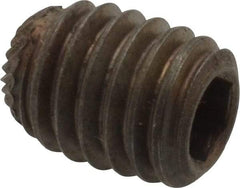 Unbrako - 3/8-16 UNC, 1/2" OAL, Knurled Cup Point Set Screw - Grade 8 Alloy Steel, 3/16" Key - USA Tool & Supply