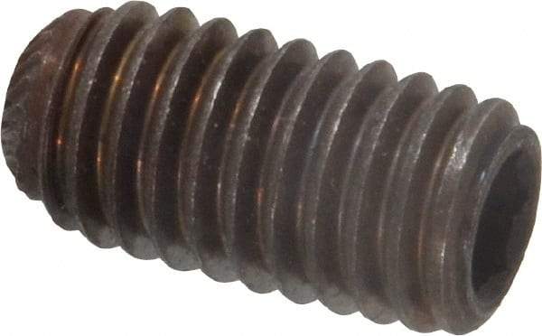 Unbrako - 3/8-16 UNC, 3/4" OAL, Knurled Cup Point Set Screw - Grade 8 Alloy Steel, 3/16" Key - USA Tool & Supply