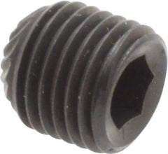 Unbrako - 3/8-24 UNF, 3/8" OAL, Knurled Cup Point Set Screw - Grade 8 Alloy Steel, 3/16" Key - USA Tool & Supply
