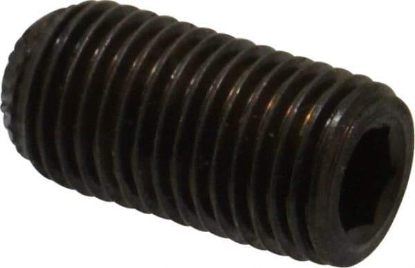 Unbrako - 3/8-24 UNF, 3/4" OAL, Knurled Cup Point Set Screw - Grade 8 Alloy Steel, 3/16" Key - USA Tool & Supply