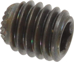 Unbrako - 7/16-14 UNC, 1/2" OAL, Knurled Cup Point Set Screw - Grade 8 Alloy Steel, 7/32" Key - USA Tool & Supply