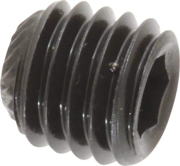 Unbrako - 1/2-13 UNC, 1/2" OAL, Knurled Cup Point Set Screw - Grade 8 Alloy Steel, 1/4" Key - USA Tool & Supply