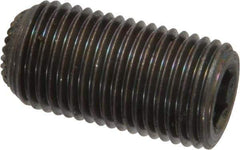 Unbrako - 1/2-20 UNF, 1" OAL, Knurled Cup Point Set Screw - Grade 8 Alloy Steel, 1/4" Key - USA Tool & Supply