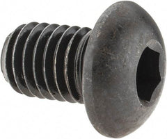 Made in USA - 1/2-13 UNC Hex Socket Drive, Button Screw - Alloy Steel, Black Oxide Finish, Fully Threaded, 3/4" Length Under Head - USA Tool & Supply